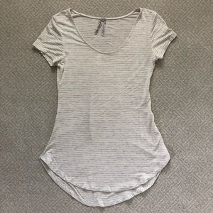 NWOT Grey and Cream Stripe Short Sleeve Tee